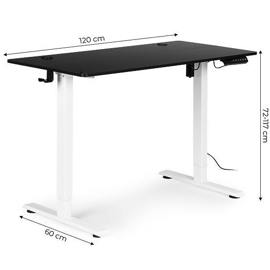Birou electric reglabil pe înălțime 120x60 cm, înălțime 72-117 cm ModernHome