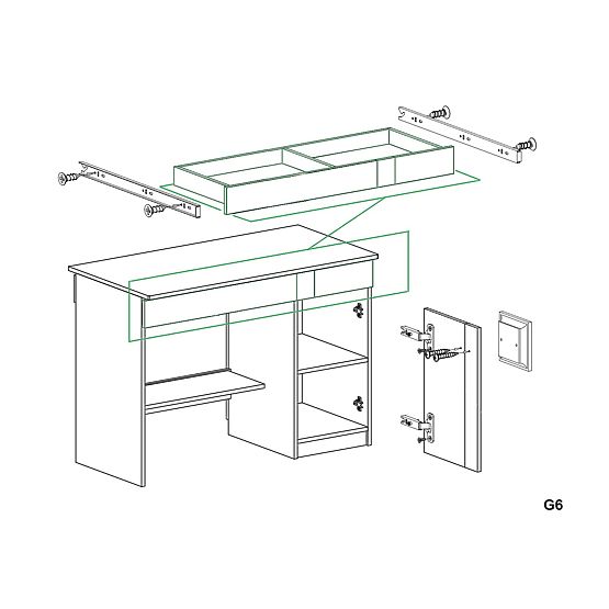 Masă de birou Gumi - alb / antracit