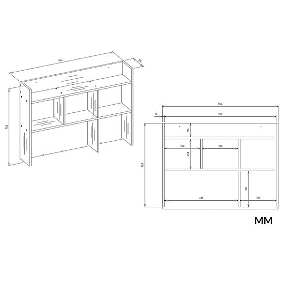 Birou MIJAS Dreapta cu Suprapunere Alb Mat 4 Sertare 4 Rafturi pentru Birou Cameră