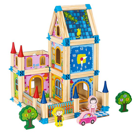 Blocuri de construcție din lemn pentru casă 6 în 1 ECOTOYS
