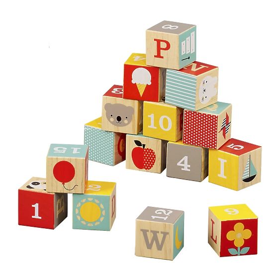 Blocuri de lemn ABC Petit Collage