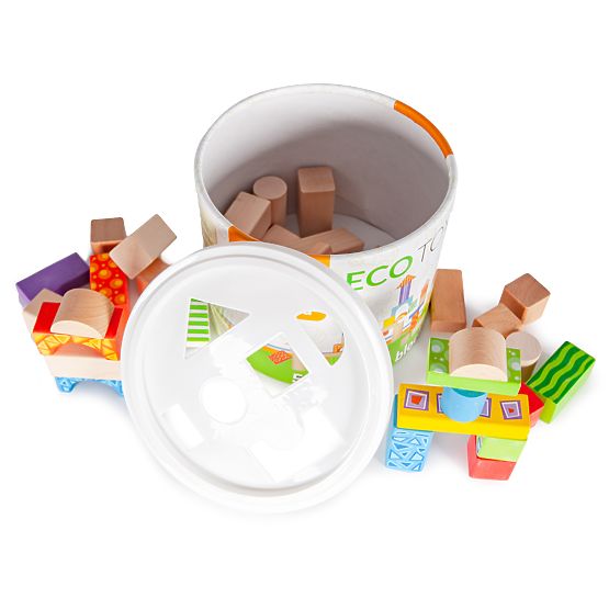 Blocuri de lemn colorate 50 buc