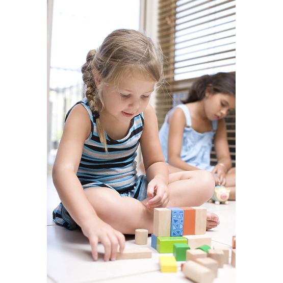 Blocuri din lemn Ecotoys - 100 buc