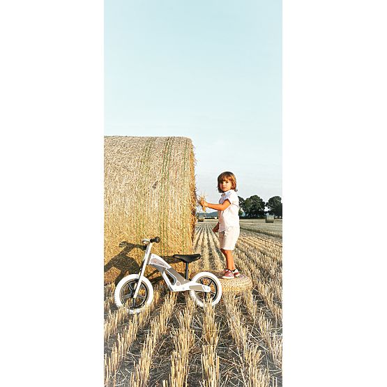Bicicletă de echilibru din lemn Drake - alb-negru