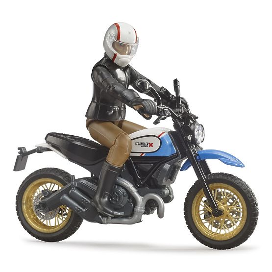Bruder 63051 BWORLD Motocicletă Scrambler Ducati Cafe Racer cu pilot