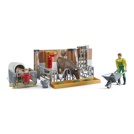Bruder Grajd pentru vite cu figurine și accesorii