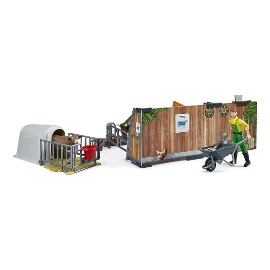 Bruder Grajd pentru vite cu figurine și accesorii