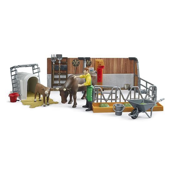 Bruder Grajd pentru vite cu figurine și accesorii