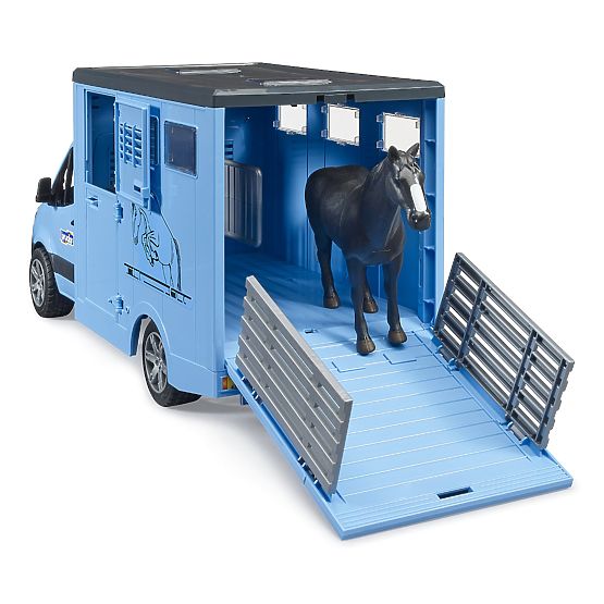 Bruder Vehicul pentru transportul animalelor MB Sprinter cu figurina cal