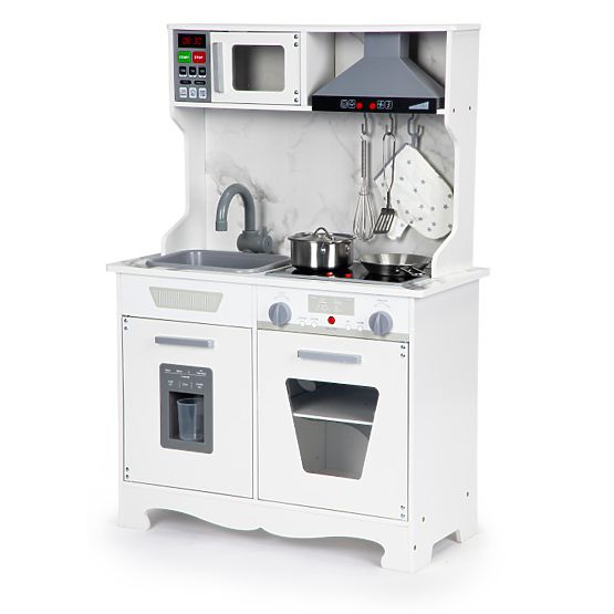 Bucătărie din lemn pentru copii cu sunete și LED + accesorii ECOTOYS