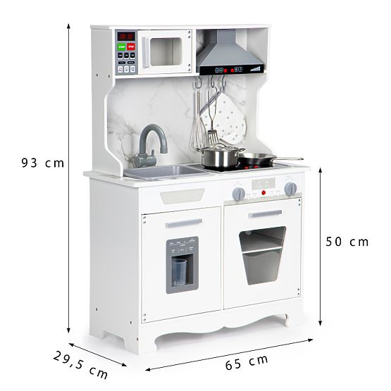 Bucătărie din lemn pentru copii cu sunete și LED + accesorii ECOTOYS