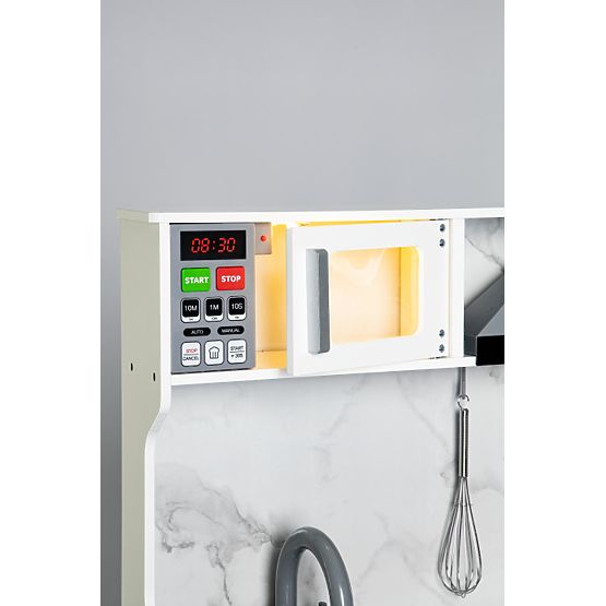 Bucătărie din lemn pentru copii cu sunete și LED + accesorii ECOTOYS