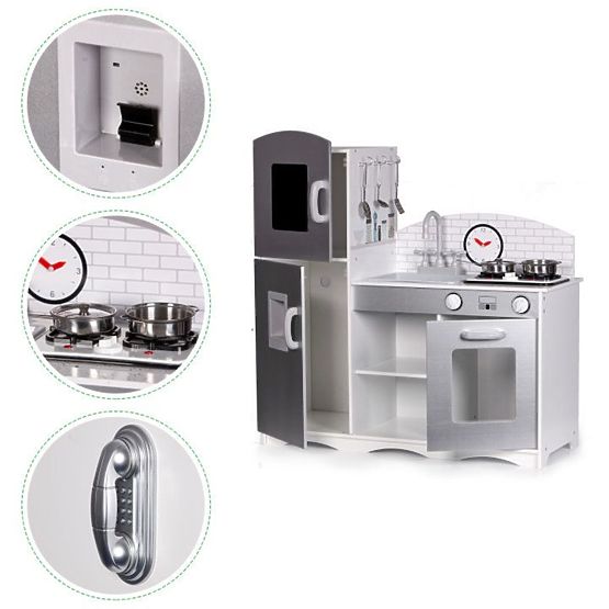 Bucătărie din lemn pentru copii XXL cu echipament
