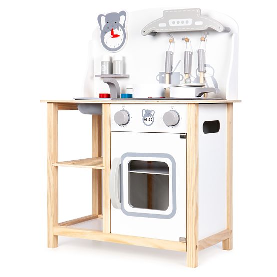 Bucătărie din lemn Sofia cu efecte - gri-alb