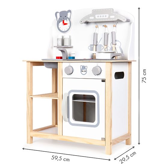 Bucătărie din lemn Sofia cu efecte - gri-alb