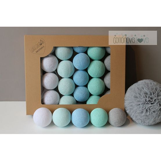 bumbac strălucitor LED-uri bile bumbac bile - mentă pastel