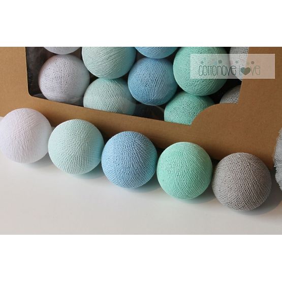 bumbac strălucitor LED-uri bile bumbac bile - mentă pastel
