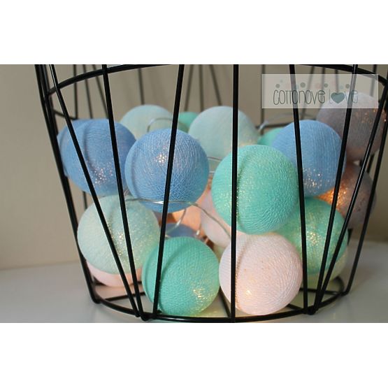 bumbac strălucitor LED-uri bile bumbac bile - mentă pastel