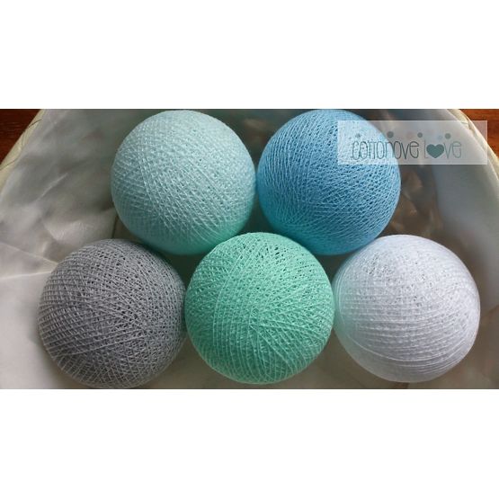bumbac strălucitor LED-uri bile bumbac bile - mentă pastel
