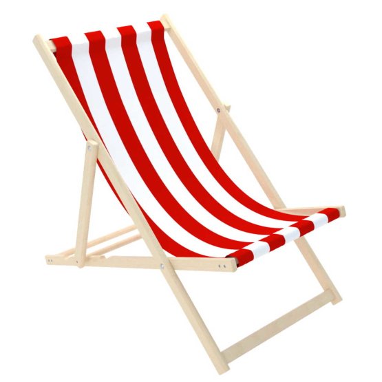 Scaun de plajă Stripes - roșu-alb