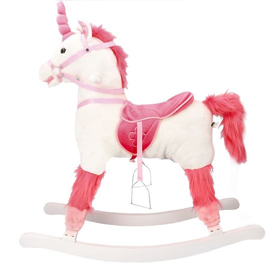 Cal balansoar interactiv unicorn alb
