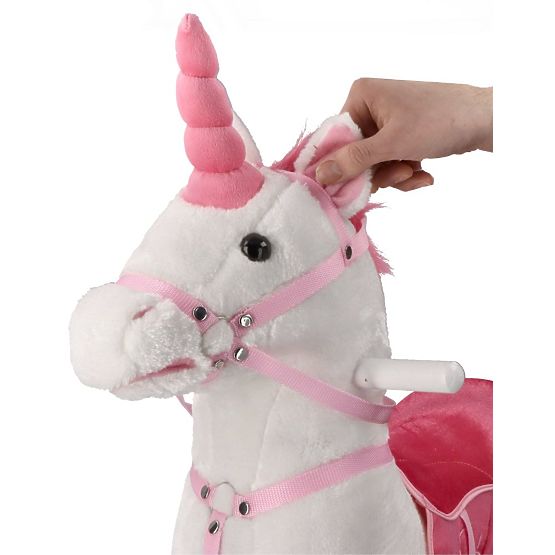 Cal balansoar interactiv unicorn alb
