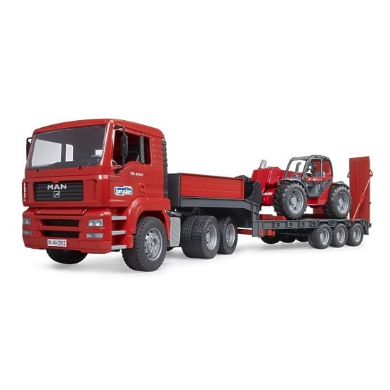 Camion Bruder cu remorcă MAN TGA și încărcător telescopic Manitou