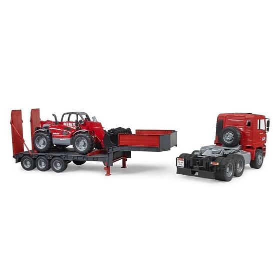 Camion Bruder cu remorcă MAN TGA și încărcător telescopic Manitou