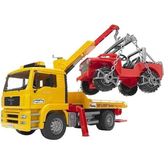 Camion de remorcare Bruder MAN și Jeep