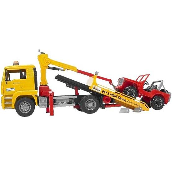 Camion de remorcare Bruder MAN și Jeep