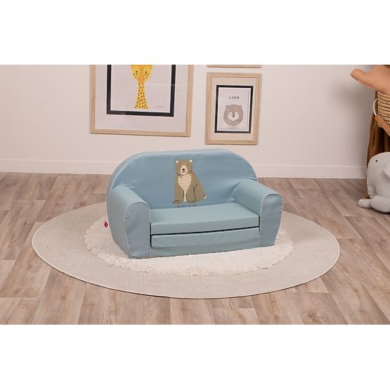 Canapea pentru copii Urs verde catifea