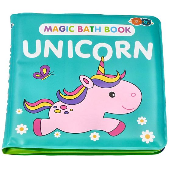 Carte de baie magică colorată cu unicorn