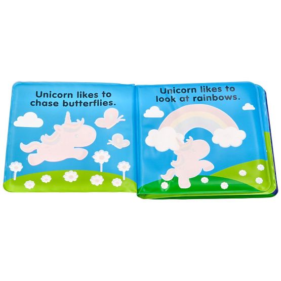 Carte de baie magică colorată cu unicorn