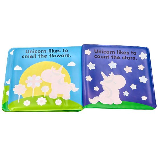 Carte de baie magică colorată cu unicorn