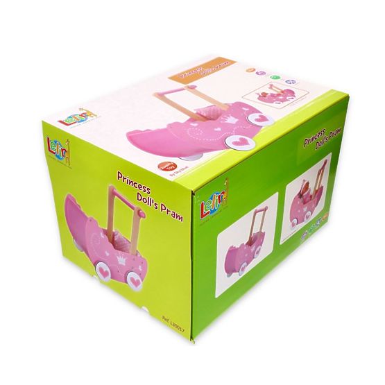 Cărucior din lemn pentru păpuși Lelin