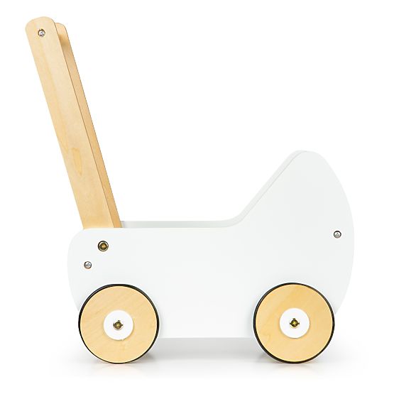 Cărucior din lemn pentru păpuși, antemergător ECOTOYS