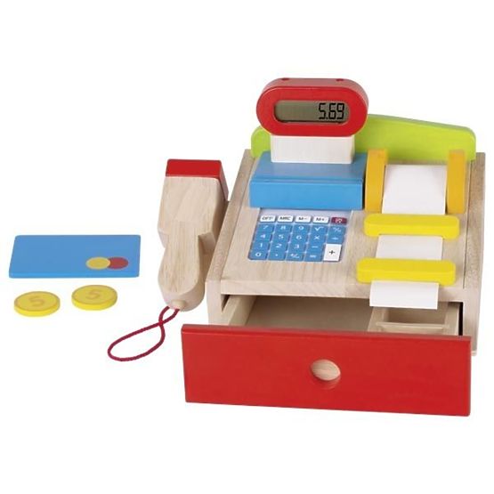 Casă de marcat din lemn cu calculator