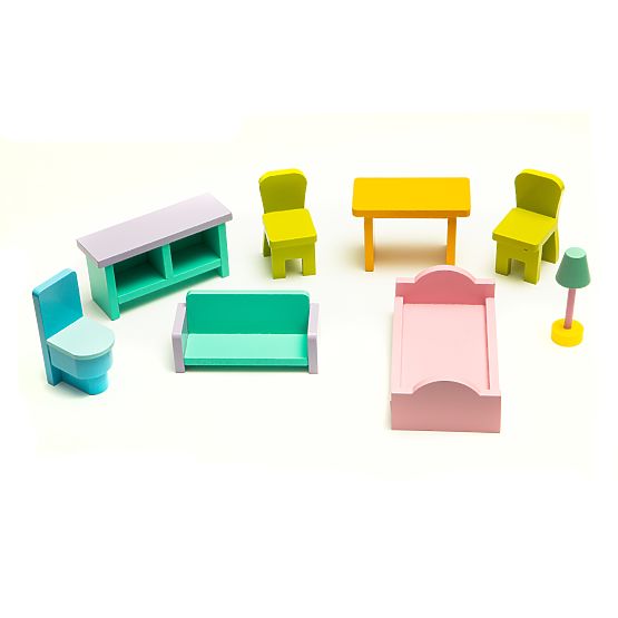 Casă de păpuși din lemn cu lift Melissa