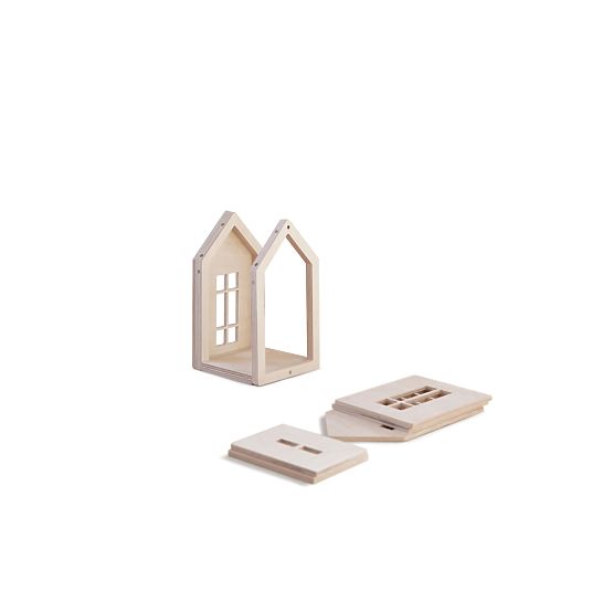 Casa magnetica din lemn Montessori - naturala