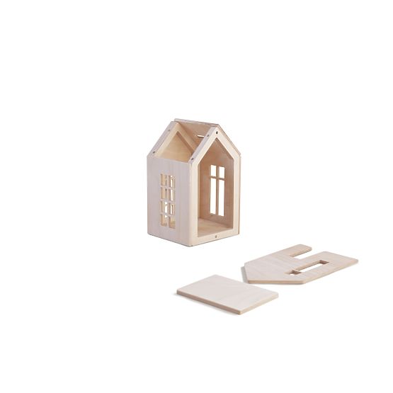 Casa magnetica din lemn Montessori - naturala