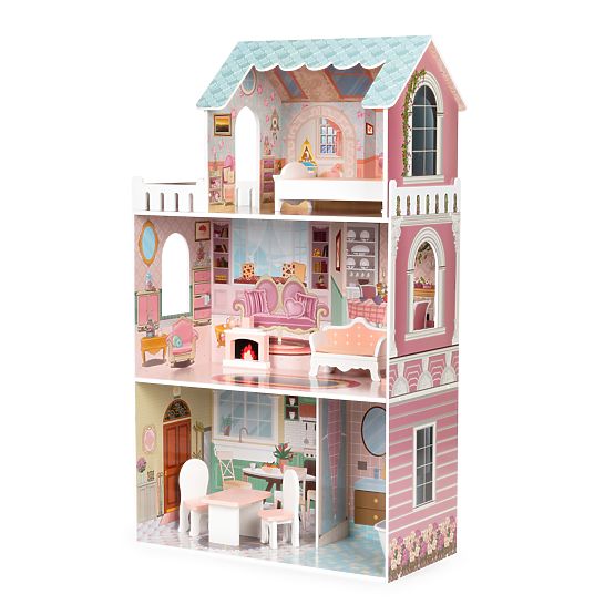 Casă mare de păpuși cu set de mobilier ECOTOYS