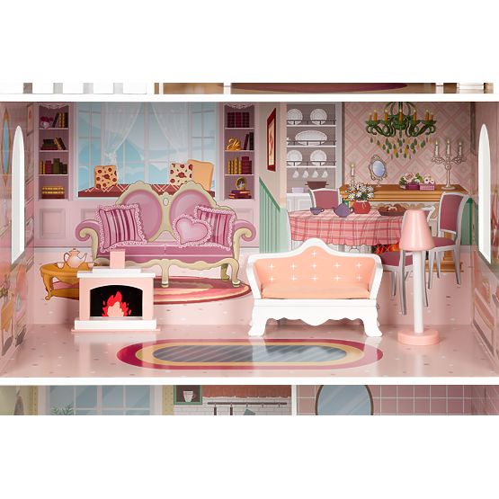 Casă mare de păpuși cu set de mobilier ECOTOYS