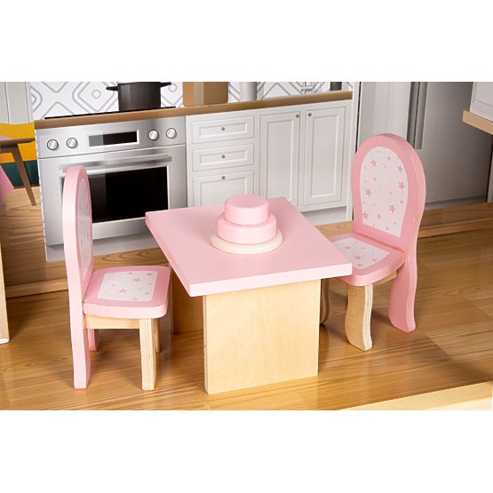 Casă mare de păpuși din lemn 138 cm Reședința Maya 28 piese ECOTOYS