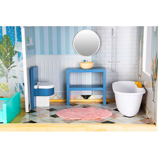 Casă mare de păpuși din lemn 138 cm Reședința Maya 28 piese ECOTOYS