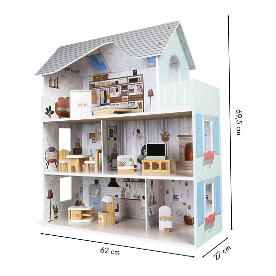 Căsuță pentru păpuși cu mobilier Emma Ekotony Residence