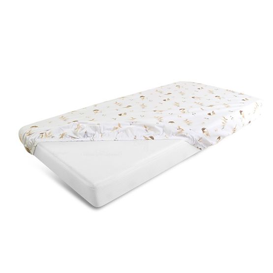 Cearșaf de bumbac cu elastic - Vrăbii (140x70 cm)