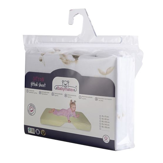 Cearșaf de bumbac cu elastic - Vrăbii (140x70 cm)