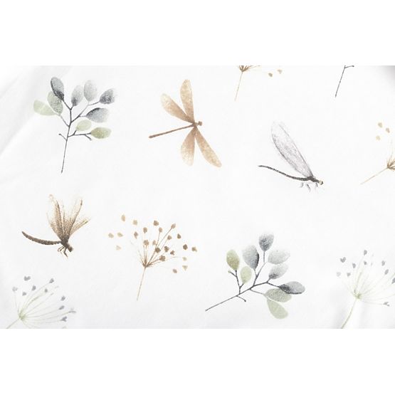 Cearșaf din bumbac cu elastic - Libelule (120x60 cm)