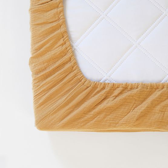 Cearșaf muselină Ourbaby 140x70 cm - muștar