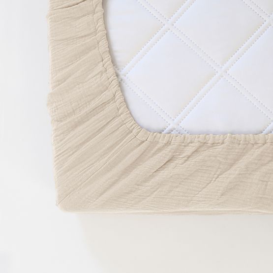 Cearșaf muselină Ourbaby 180x80 cm - ecru